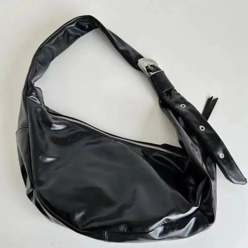 Bloom Retro Black Large Capacity Dumpling Women Sweet Cool Casual Crossbody Bags Ladies Versatile Shoulder Underarm Bag