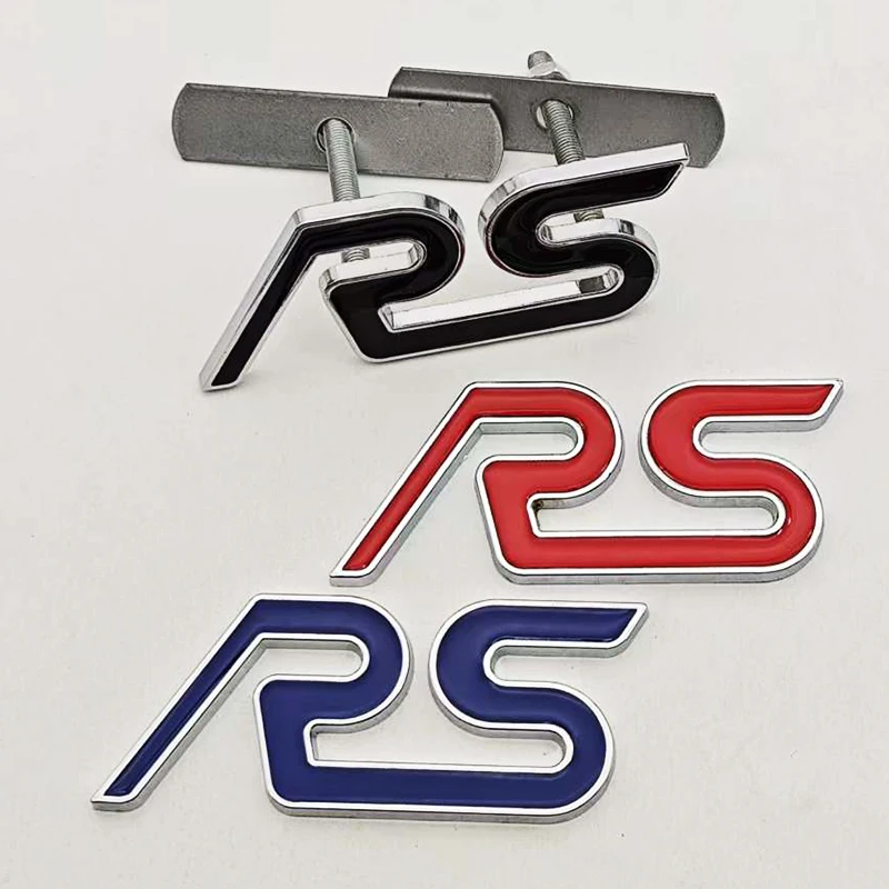 Emblema 3D in Metallo RS per Auto, Adesivo Decorativo per Griglia Anteriore e Bagagliaio, Accessori Universali per Auto Ford