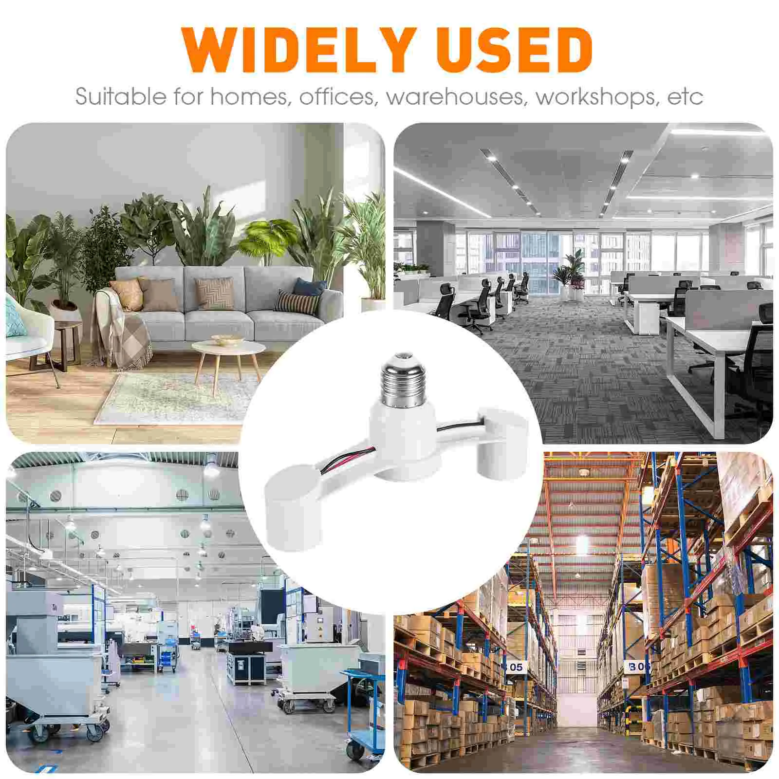 Adapter Convert Lamp Head Holder Converter Light Socket for LED Bulbs E26 Splitter White