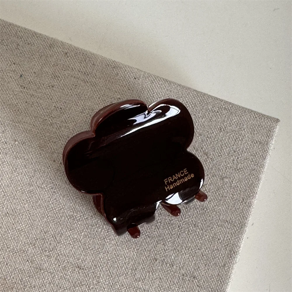 مخالب شعر صغيرة بزهور للنساء ، مشابك جانبية للفتيات ، نسخة رائعة صغيرة ، ملصق ذهبي ، لون حلوى الأسيتات ، إكسسوارات لطيفة ، صوفي