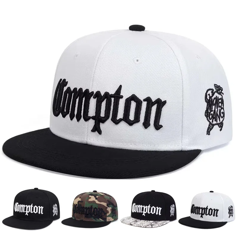 Unisex Compton Embroidery Hip-hop Hats Spring Autumn Adjustable Casual Snapback Baseball Caps Outdoor Sunscreen Hat