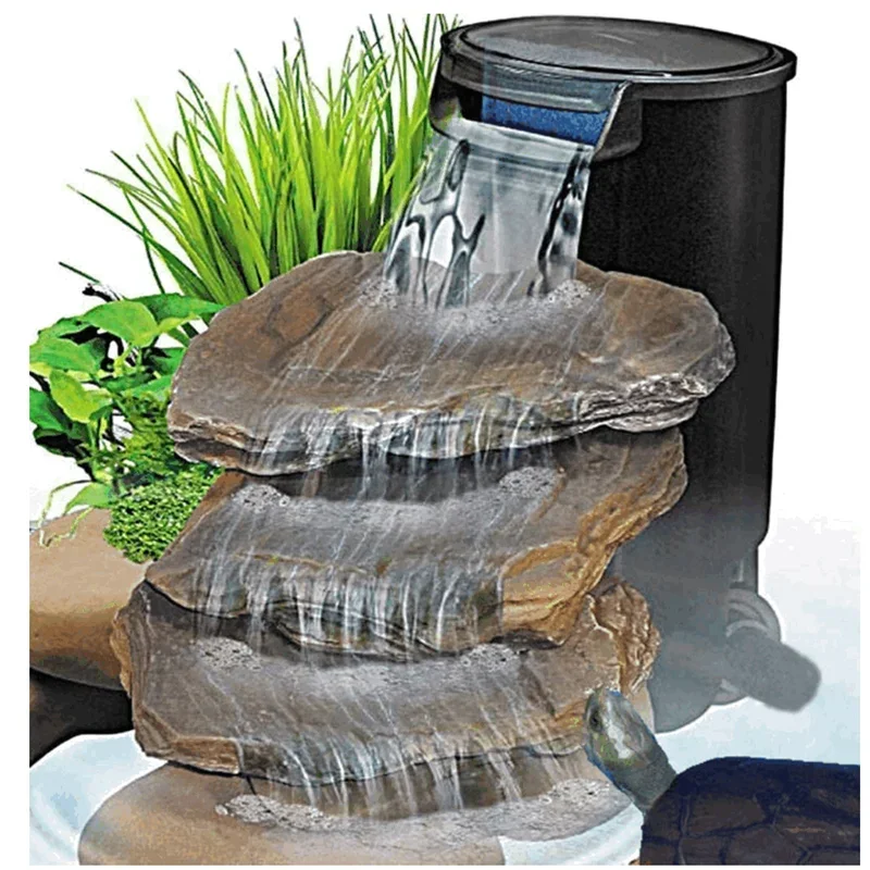 HONGYI Aquarium Turtle Filter Water Pump Biological Filtration Suitable For Reptile Water Tank Low Level Waterfall Filter