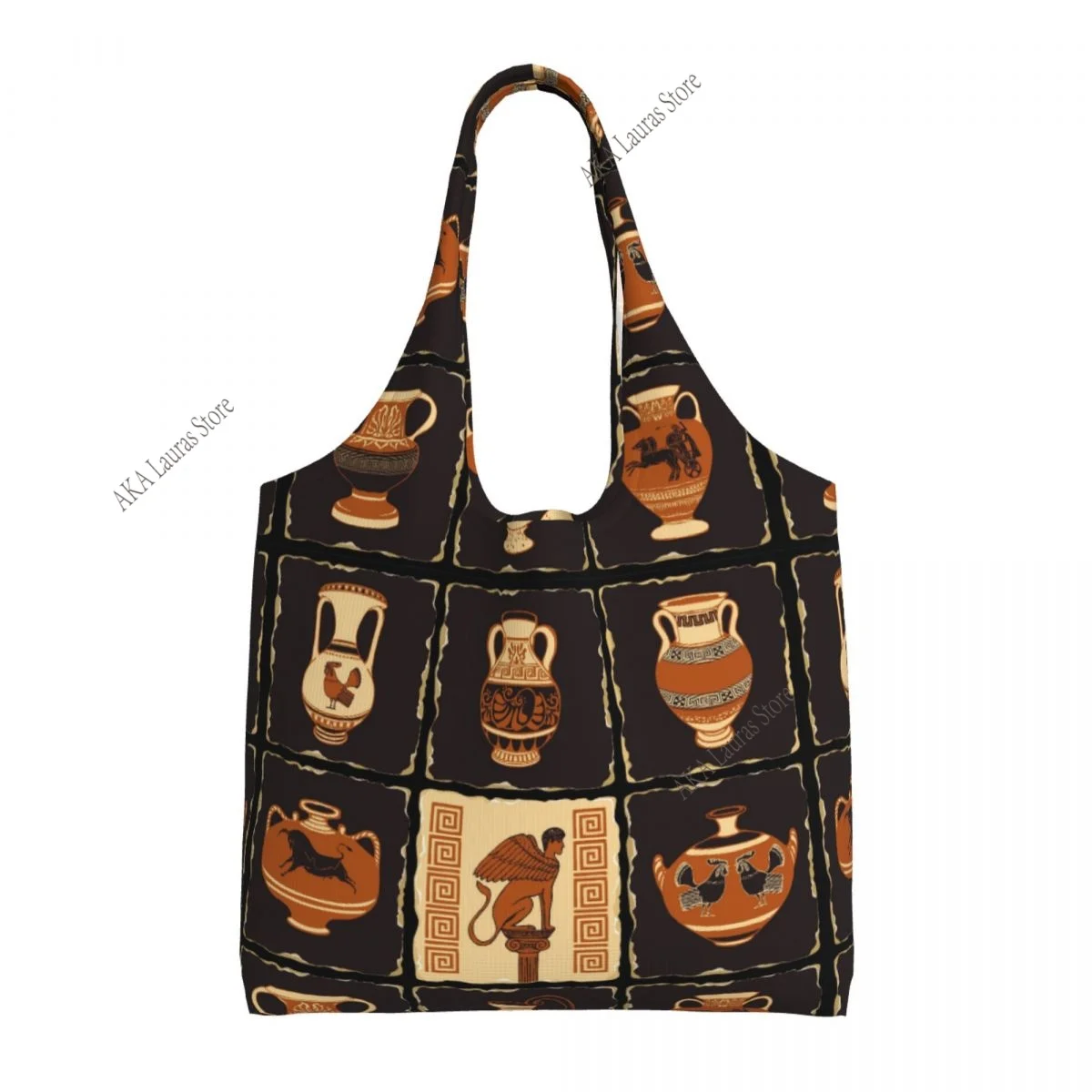 Shopping Bags Women Portable Greece Big Capacity Grocery Shopper Tote Bags