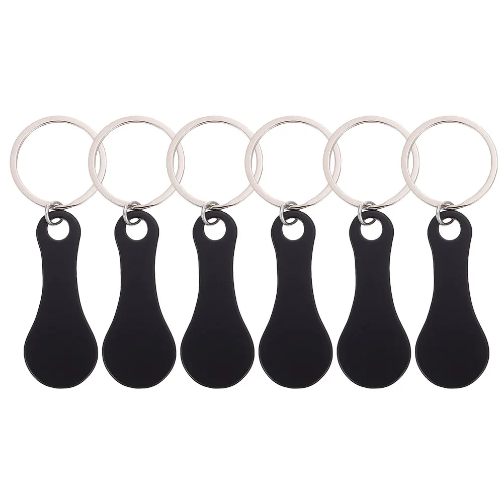 

6 pcs Shopping Trolley Tokens Stainless Steel Key Ring Shopping Cart Trolley Tokens Keyring shopping cart token