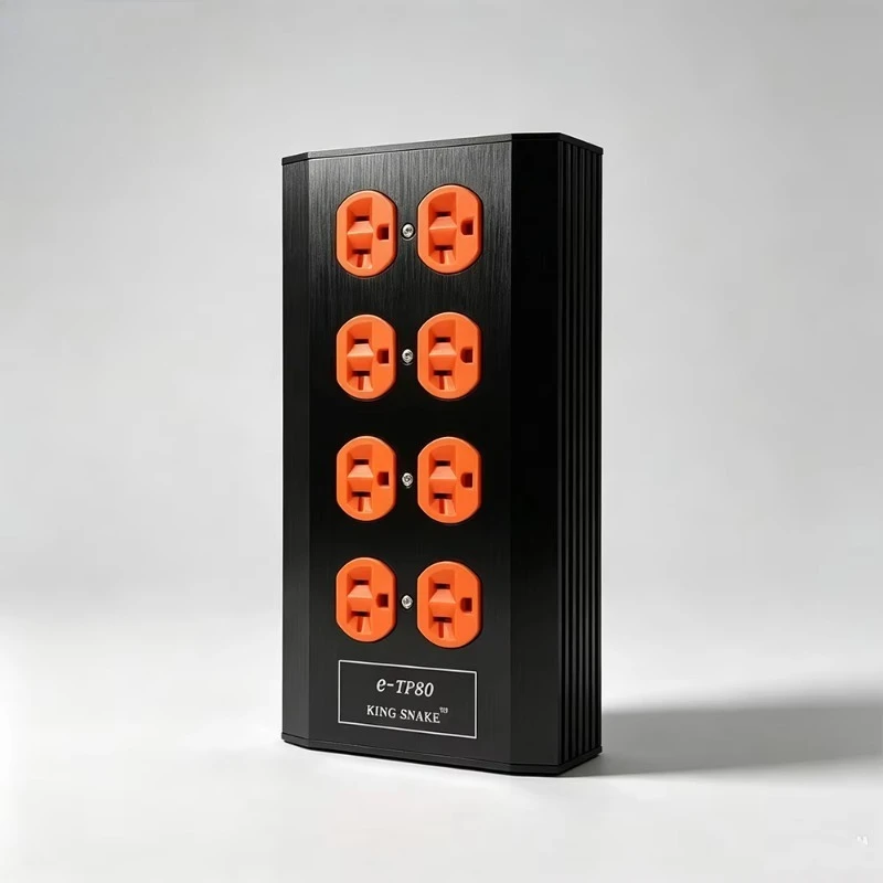 Audiophile Grade US Standard 8-Gang Power Strip, Pure Copper HIFI Desktop Power Bar for Audio Systems