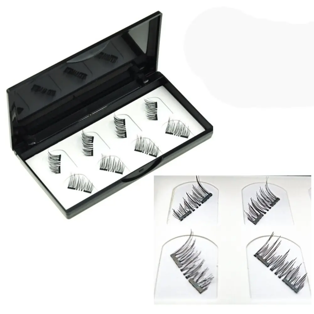 New Natural Look Magnetic Eyelashes Half Eye No Glue Magnetic Lashes with Tweezers Reusable False Eyelashes