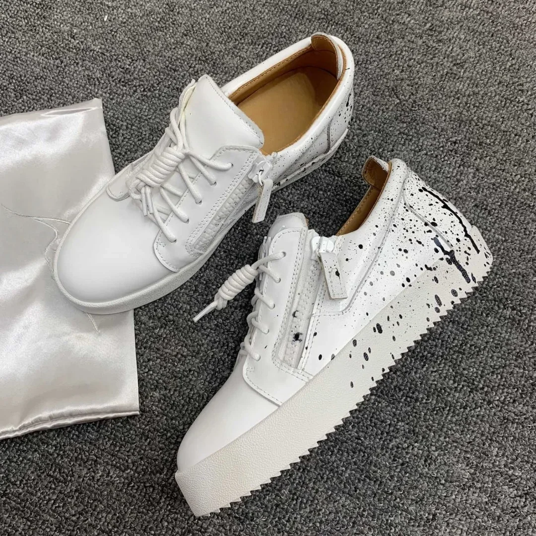 

New Fashion Casual Sneakers for Men Brand Designer Women Tennis shoes Luxury Real Leather GZ Loafers Sports shoes 35-48 G0448