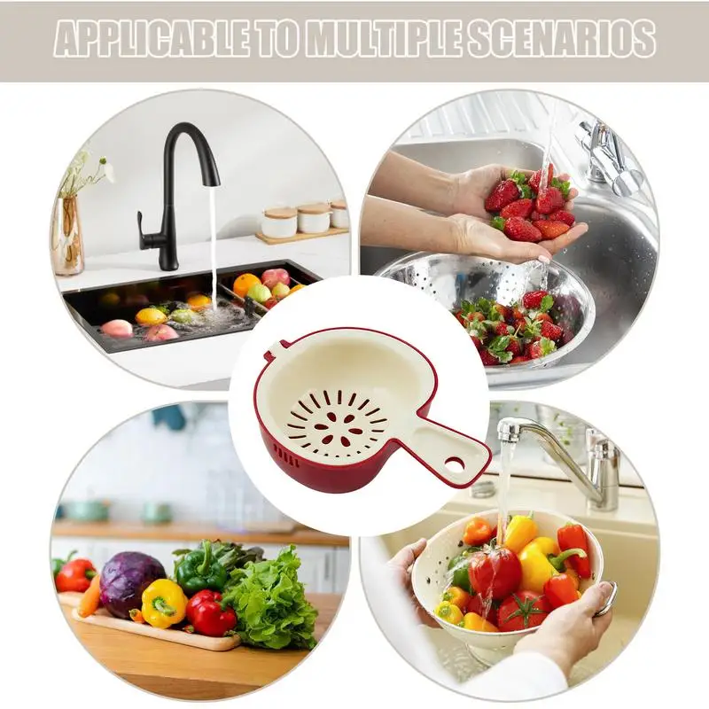 Kitchen drain basket kitchen sink strainer basket double layer food strainer strainer basket vegetable washing basket