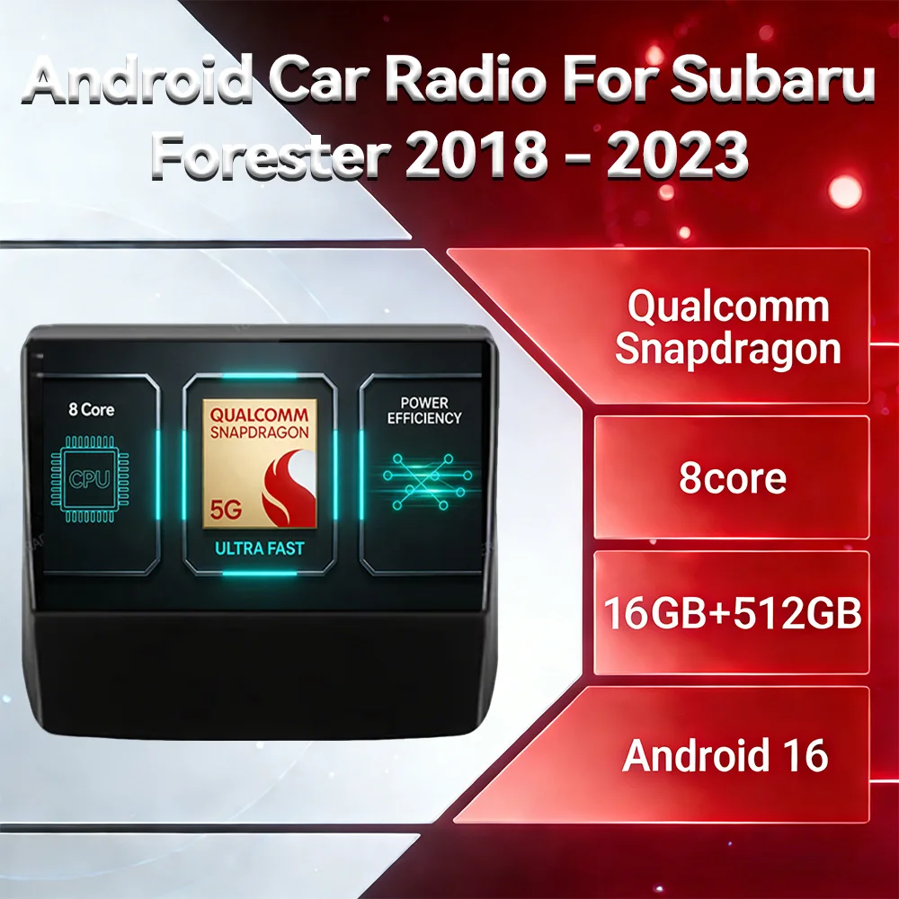 Android 16 Carplay Autoradio für Subaru Forester 5 2018 - 2021 GPS NAVI Multimedia Stereo Videoplayer 2K QLED 2DIN DVD FM BT
