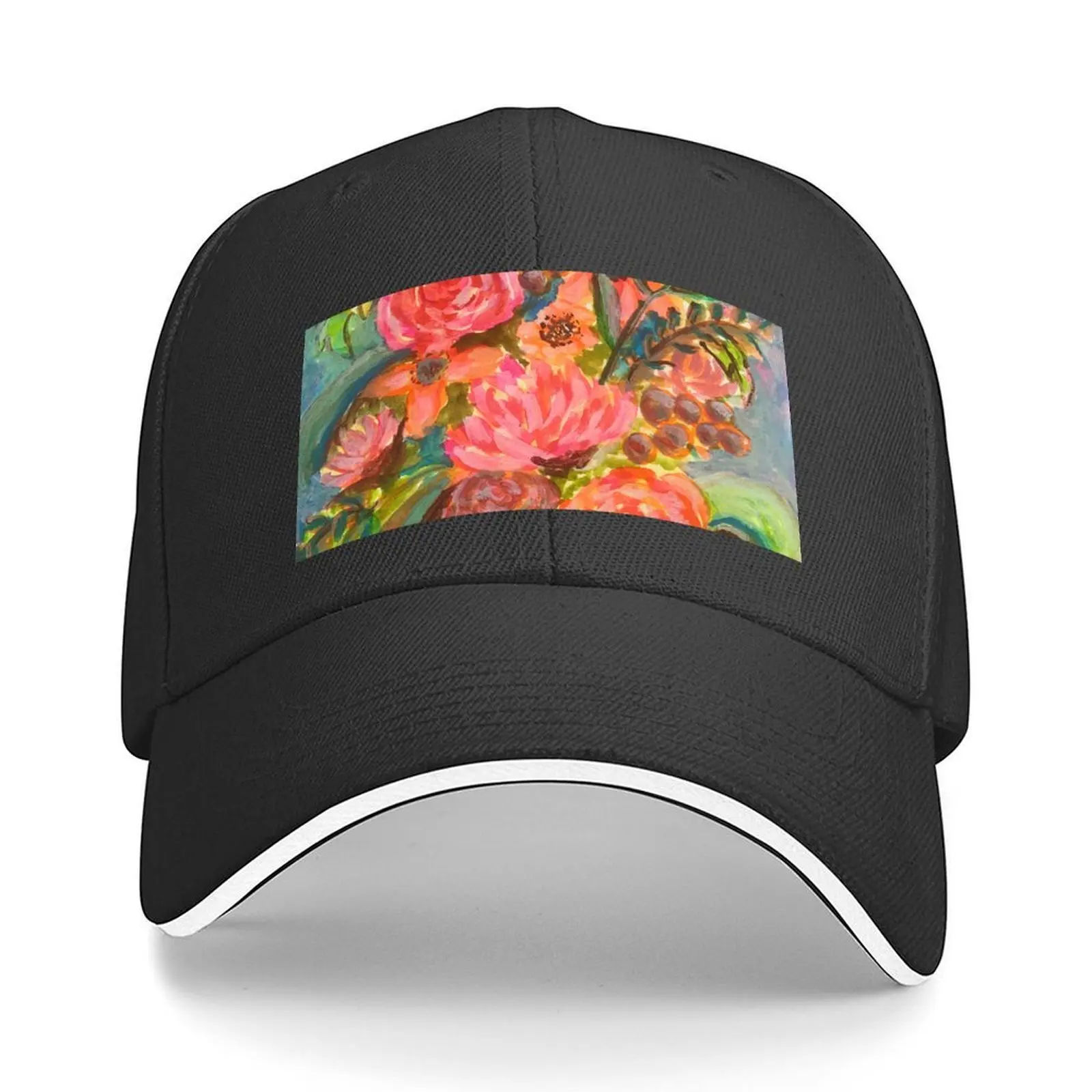 

Florals in a Vase on a Pink Table Baseball Cap Trucker Cap funny hat Ball Cap Men's Luxury Women's