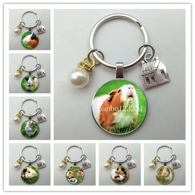 Fashion Personality Guinea Pig Keychain Guinea Pig Animal Lover Keychain Pendant Men and Women Jewelry Jewelry Gift Jewelry