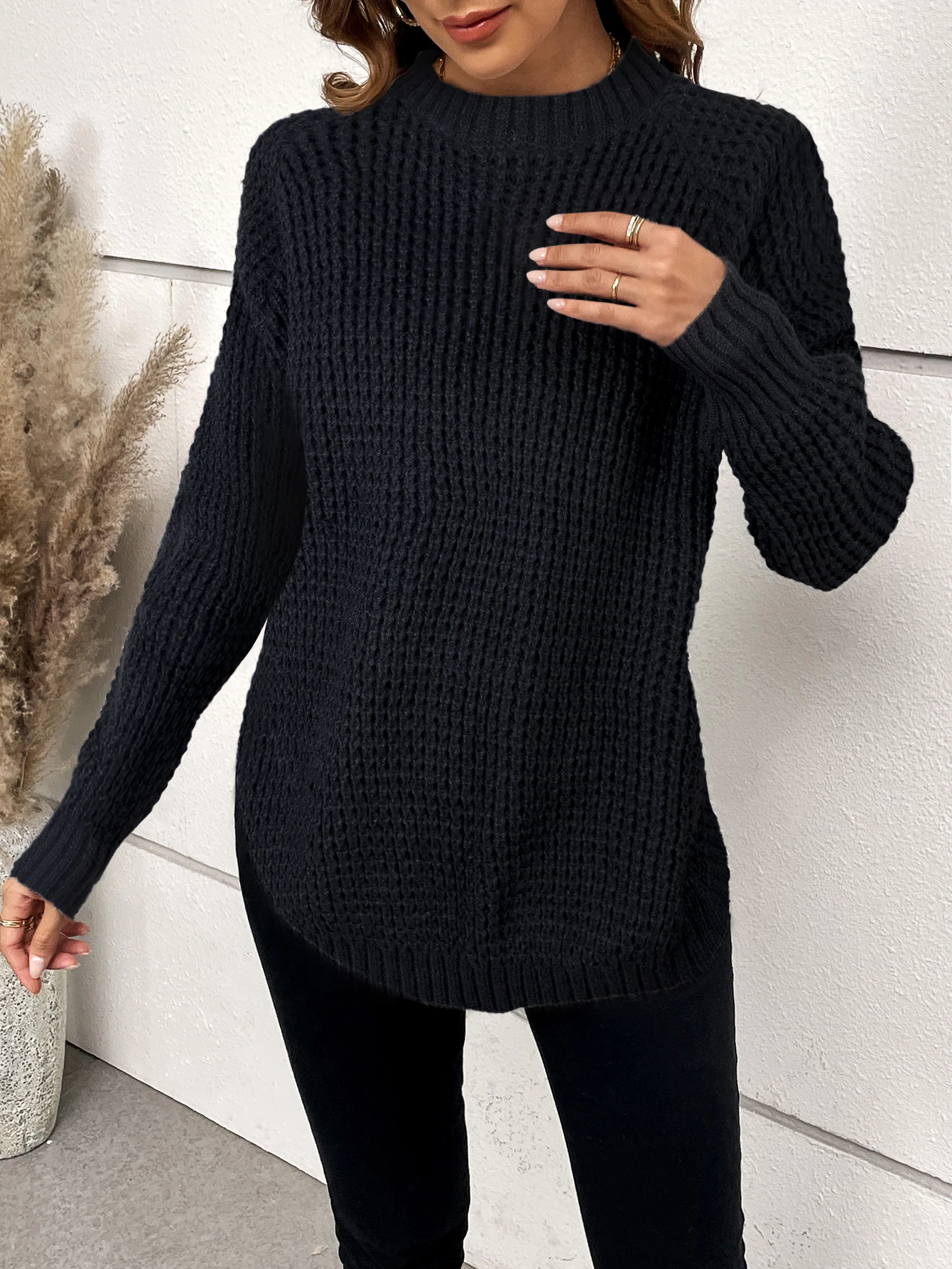 Womens Sweaters Trendy Balloon Sleeve Slouchy Knit Pullover Jumper,sueteres para mujeres