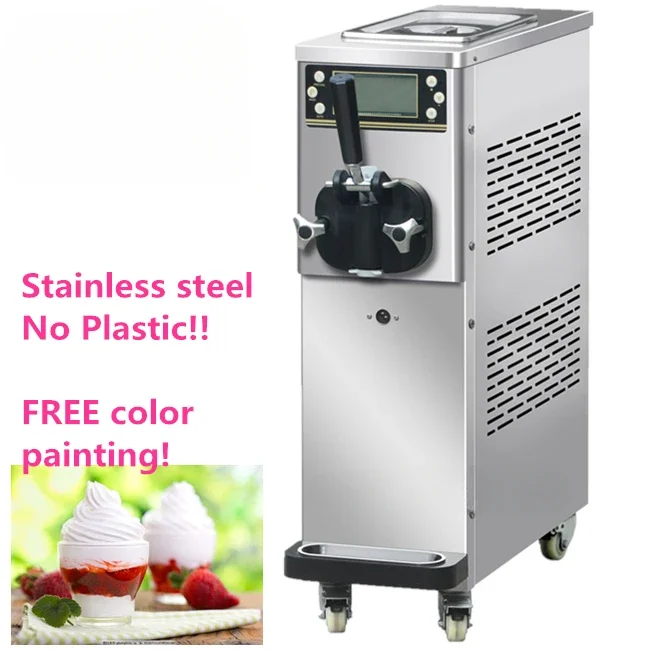 Single Flavor Super Silence Small Desktop Gelato Maker / Commercial Mini Soft Ice Cream Machine with precooling air pump