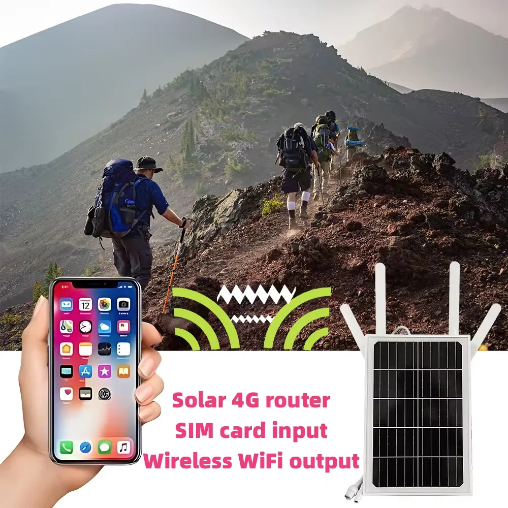 15W Solar Panel 4G LTE Router Wiederaufladbare Nano Sim Karte Wireless WIFI Router RJ45 LAN Port Unterstützung 2,4G 5G Outdoor IP66