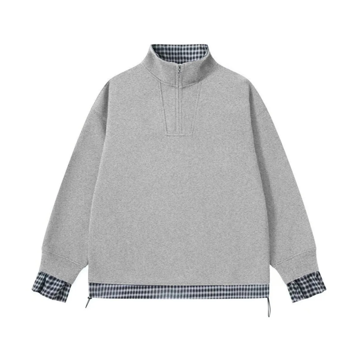 

Men's Loose Fit Hoodie f Zip up Patchwork Casual Cotton Blend Fabric Autumn Faionable Top for Middle Youth And Adults