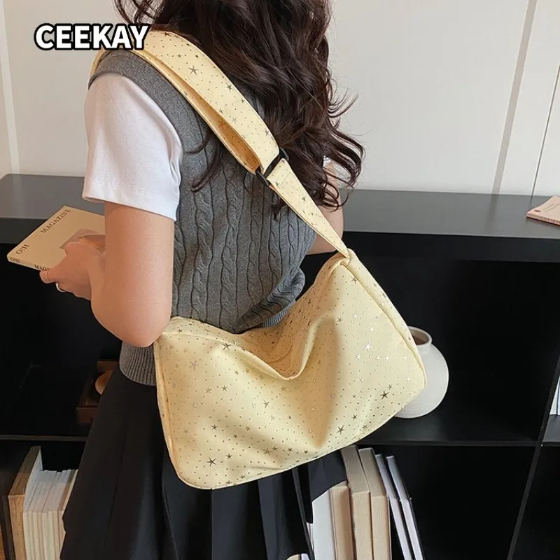 

CEEKAY Sweet Star Print Bag Light Portable Shoulder Purse for Events Shopping Soft Feminine Daily Fashion Women Street Looks