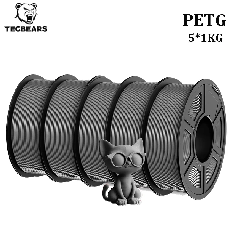 

Филамент TECBEARS PETG для 3D-принтера, 1.75 мм, 5 катушек, 5 кг, разноцветный, вакуумная упаковка, 100% без пузырьков, для FDM, DIY, подарочный материал