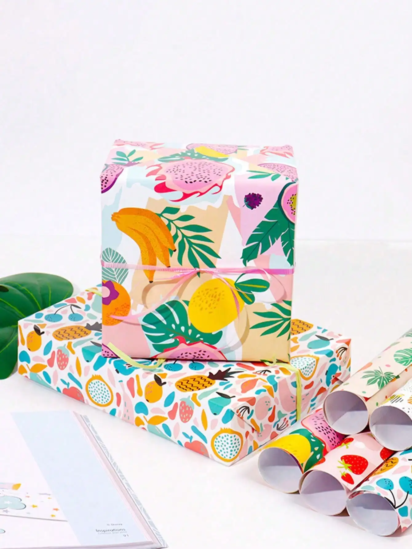 3pcs- Spring Summer Fruit Theme Gift Wrapping paper Innovative Wedding Season Mother\'s Day Birthday Gift Flower paper Gift Paper