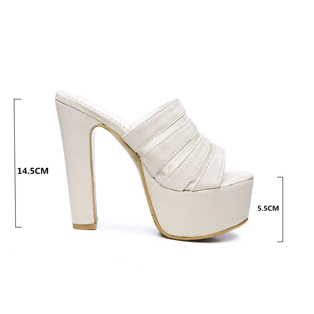 Sexy Slippers Women Extreme High Heels Sandals Ladies Luxury Platform Summer Mules Shoes Female Red Black Party Shoes Large Size