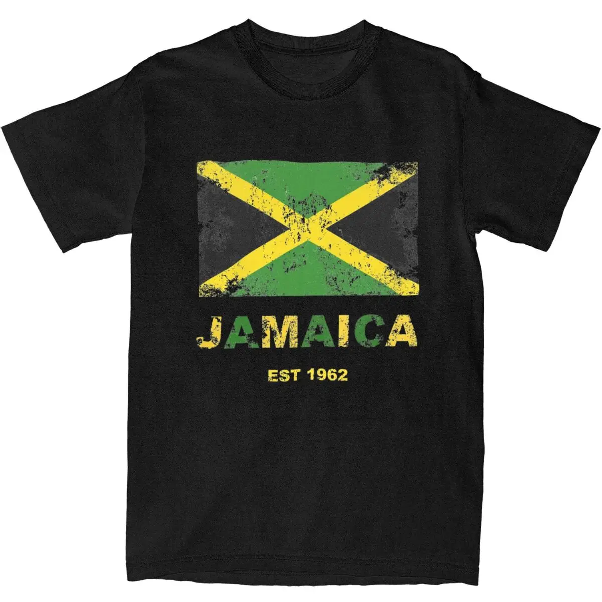 Jamaica Flag For Proud T-Shirt EST 1962 Retro Trendy Cool T-Shirts Short Sleeve Y2K Tops Summer Pure Cotton Plus Size Clothes