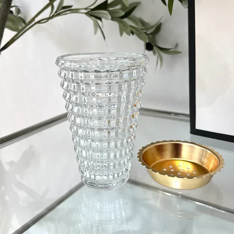 Creative Arab Glass Incense Burner Multifunctional Clear Crystal Vase Aromatherapy Stove Censer Oud Boohork Burner Home Decor