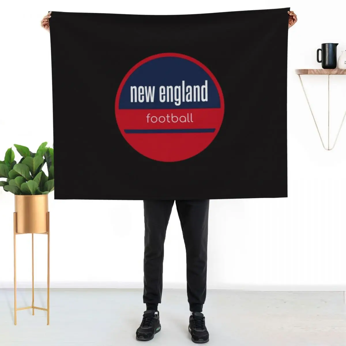 

New england football Throw Blanket Multi Use Warm Blanket for Living Room Bedroom