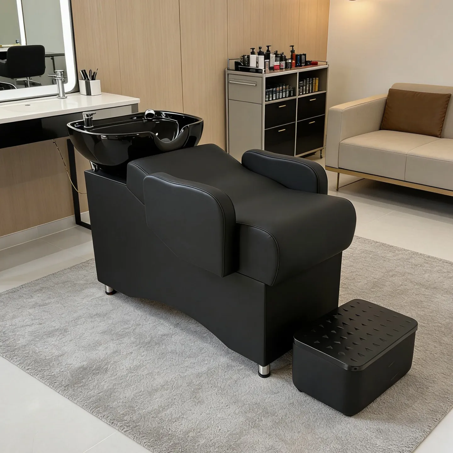 Designer Luxury Shampoo Bed Hairdressing Modern Ergonomic Salons Shampoo Bed Japanese-style Lavacabezas Profesional Head Washing