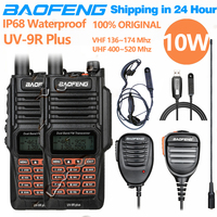 2Pcs Baofeng UV-9R Plus Dual Band 136-174/400-520MHz IP68 Waterproof Ham Radio BF-UV9R Walkie Talkie Long Range Station UV5R