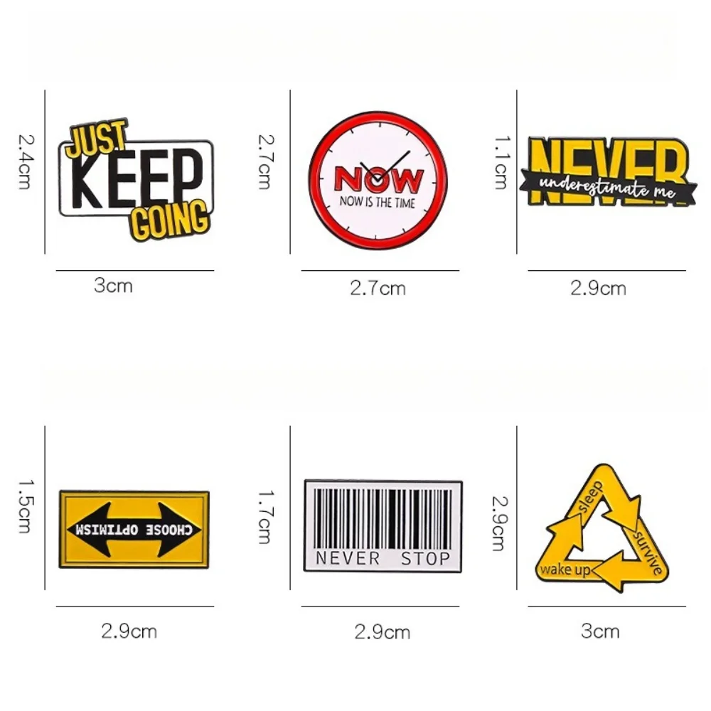 Employee Attitude Buff Full Pin Inspirational Brooch Daily Routine Cycle Timely Action Don't Underestimate My Personality Badge