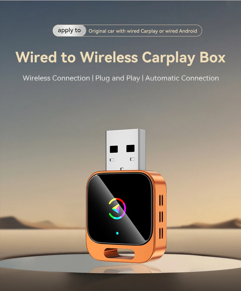 

Calebe 2 in 1 Wireless Carplay Adapter Android Auto Adapter IOS AirPlay BT5.0 USB/USB-C WiFi Transmission Box Smart Car Systems