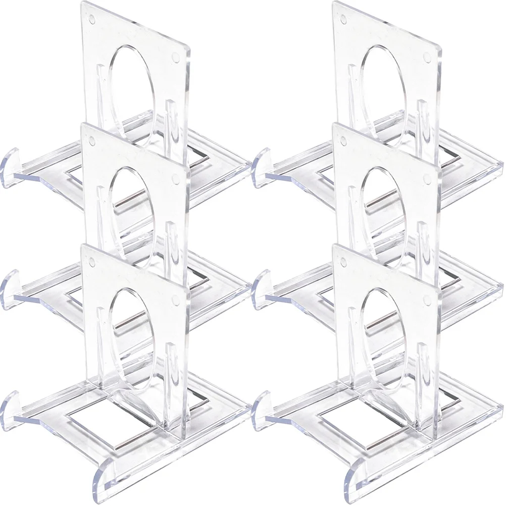6Pcs Plastic Clear Card Display Stand Adjustable Easel Holder Plate Holder for Photos Artwork Collection Plastic Card Stand