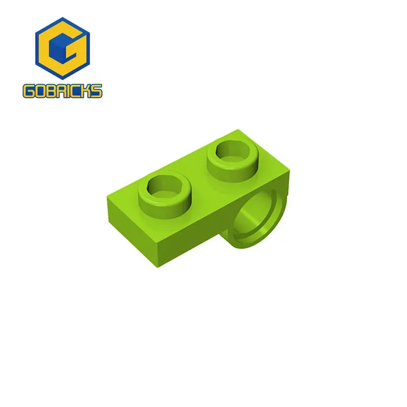 Gobricks piastra in mattoni da 10 pezzi modificata 1x2 con foro per perno sul fondo compatibile con lego 18677 28809 pezzi di giocattoli per bambini