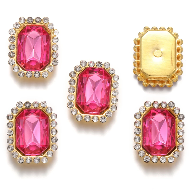 10pcs Multi-Color Resin Diamond Square Stud Earrings