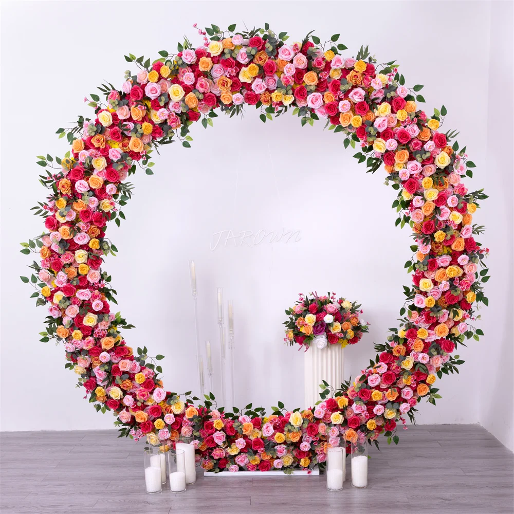 

2.1m/2.7m Colorful Garland Wedding Decoration Artificial Flowers Handmade Flower Photo Props Red Pink Yellow Flower Arrangement