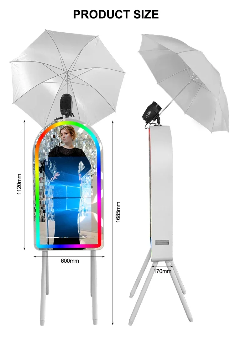 Picture 6: Oval Touch Screen Magic Mirror Photo Booth for Wedding Parties Mini Computer Printer & DSLR Camera Flight Case Packed