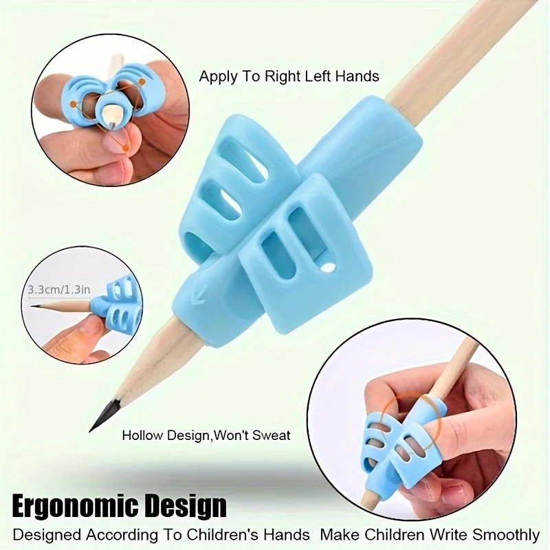 

1PC Silicone Two-Finger Grips, Writing Posture Correction Tool for Kids, School Supplies & Christmas Gift for Children