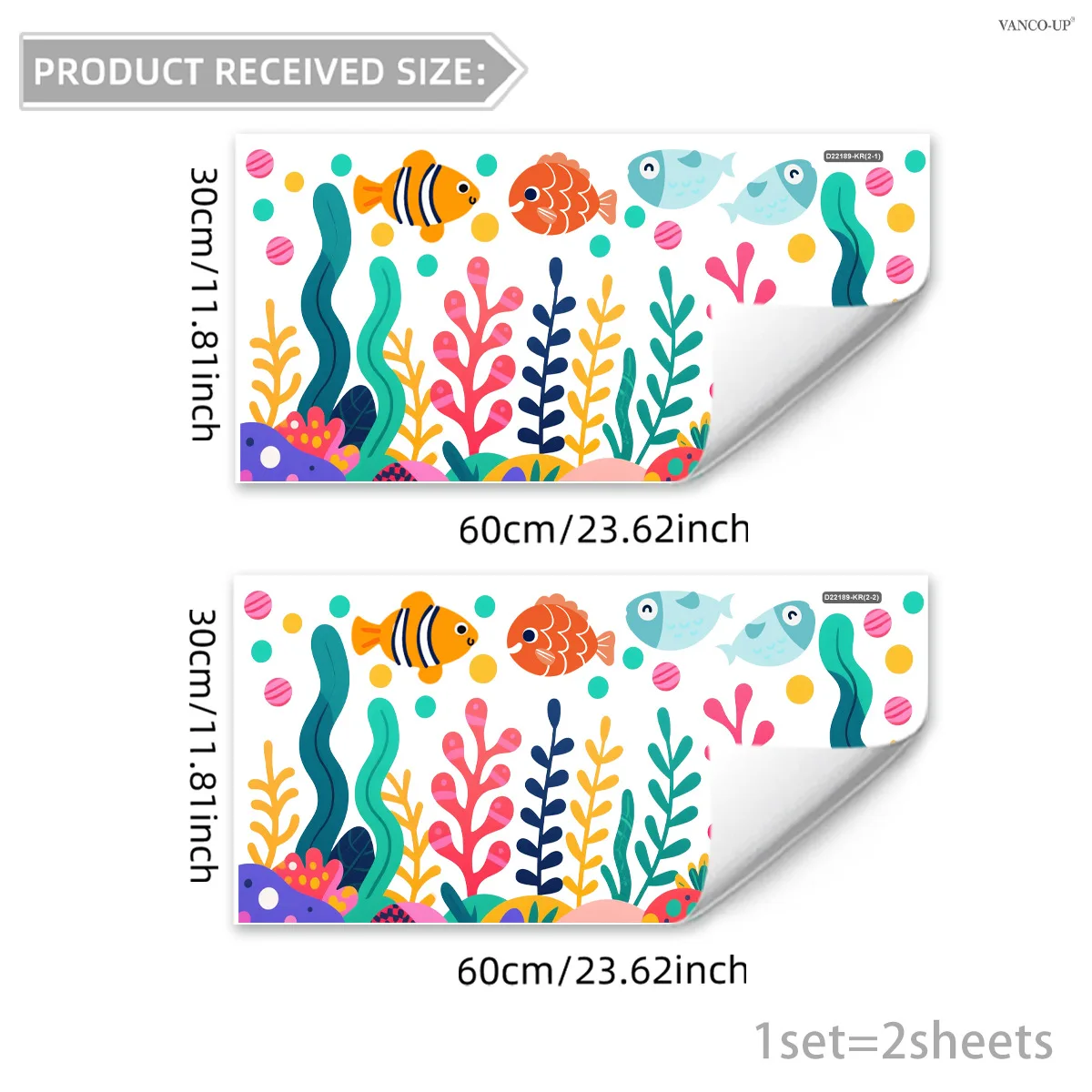Fotografia 7: Adesivo Eletrostático Visível de Dupla Face para Janela e Parede com Desenho de Peixe e Coral para Decoração de Lojas e Residências