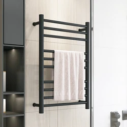 Black/White/Polished Stainless Steel Bathroom Towel Radiator Rack Electric Heated Towel Warmer With Timer