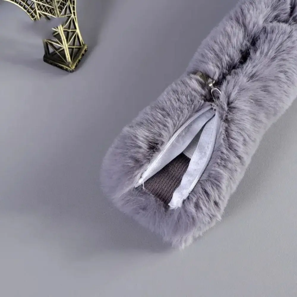 

Replacement Belt Faux Fur Bag Belts Fashion With Zipper Shoulder Handbag Strap Warm Shoulder Handbag Accessories Plush Bag Strap