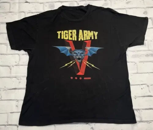 Tiger Army T Shirt Adult Black Psychobilly Band Rise Records Music Merchandise long or short sleeves