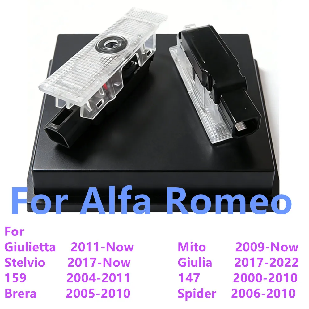 

Door Decoration Accessory Led Welcome Projection Light For Alfa Romeo 159 Giulia Mito Giulietta Stelvio 147 Brera 2x