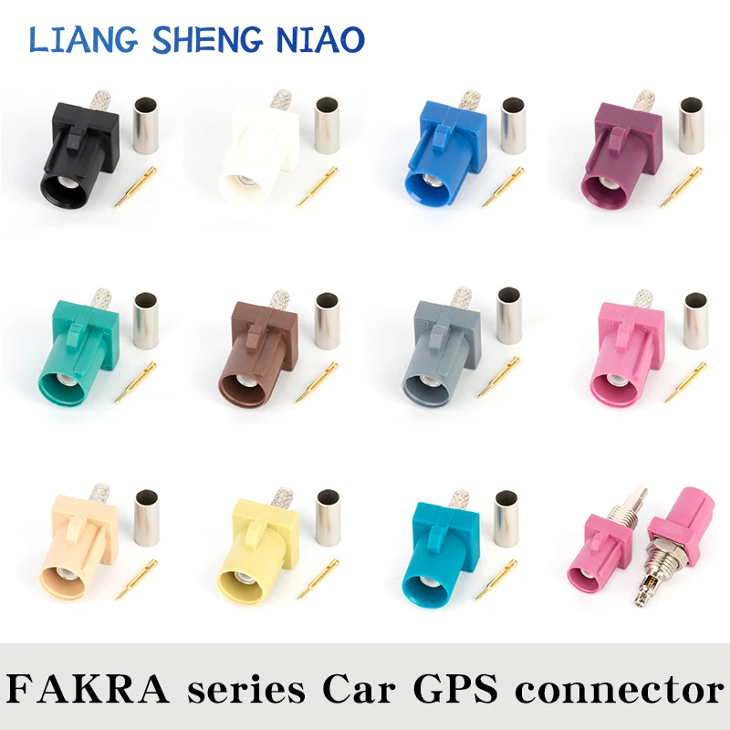 Fakra Mannelijke Stekker Auto Gps Connector Mannelijke Kop Rf Connector Fakra-1.5 Rg316/Rg174/Rg179 Coaxiale Varkensstaartkabel A/B/C/D/E/F/G/H/I/K/Z