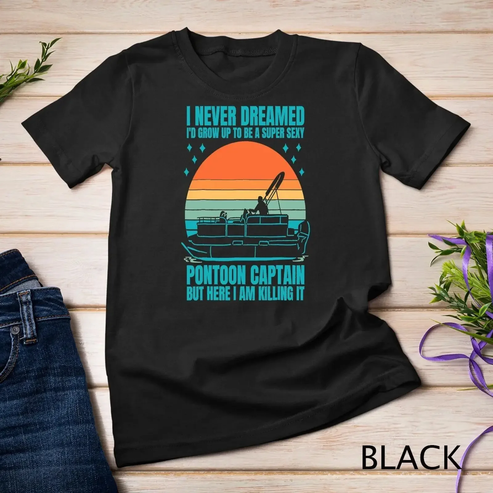 Boat Stuff Captain Funny Pontoon Boating Lake Ship T shirt vintage Washed Stylish Slightly Casual graphic streetwear Versatile