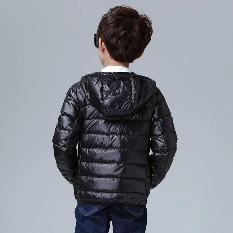 0-10℃ Kids Duck Feather Jackets Ultra Light Boys Hooded Down Coat Children's Autumn Winter Puffy Jacket for Girls Baby Outerwear