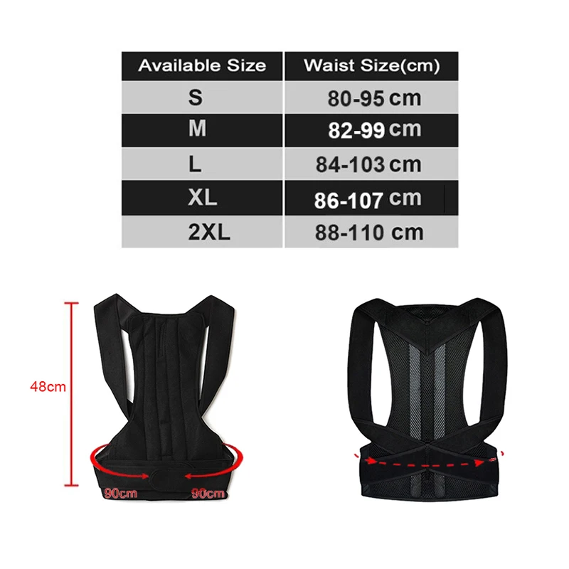 Posture Corrector Back Posture Brace Clavicle Support Stop Slouching and Hunching Adjustable Back Trainer Unisex Correction Belt - view 5
