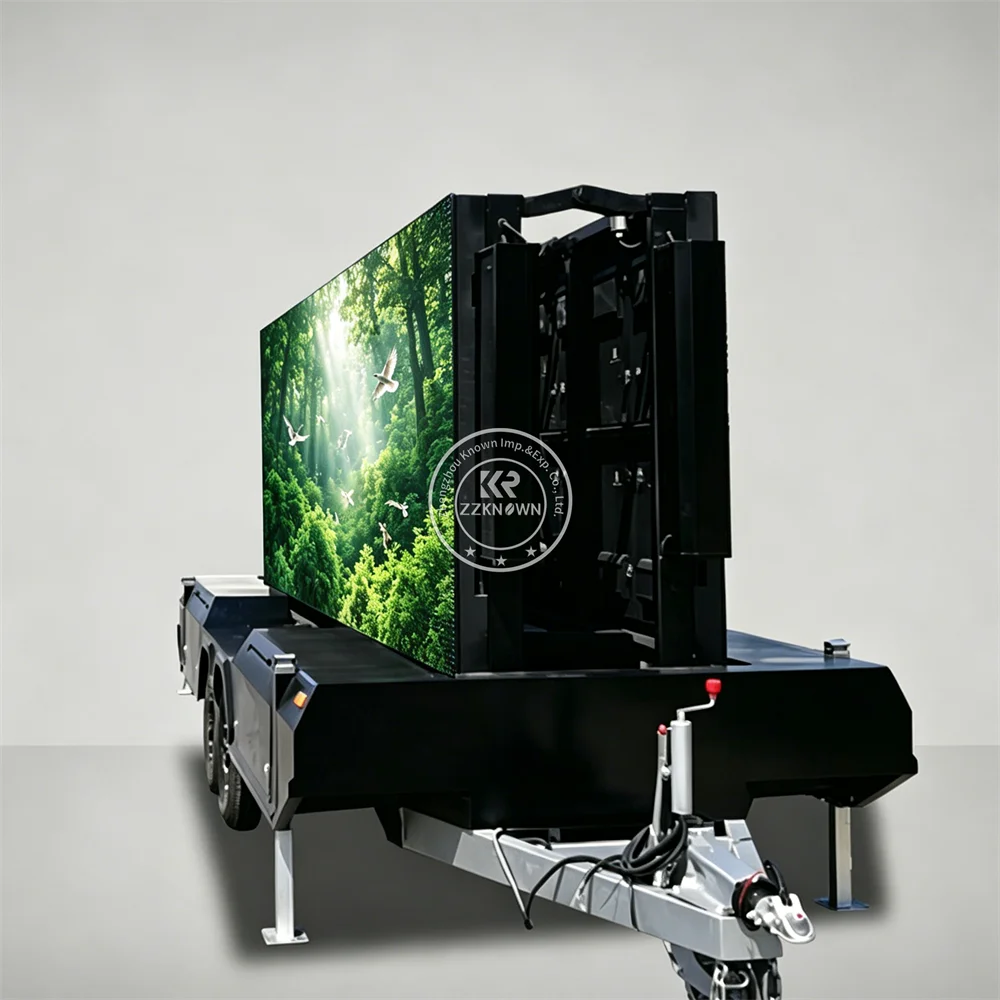 Outdoor Mobile LED Advertising Trailer Digital Billboard Screen Trailer For City Media Roadshow And Marketing Use