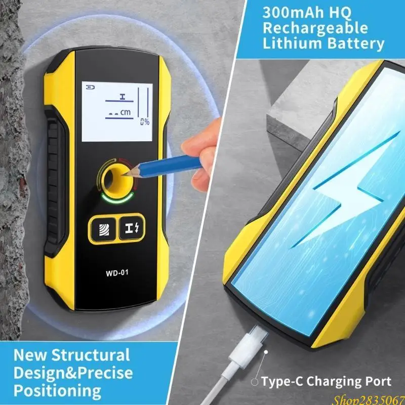 

Настенный сканер, сенсор, цветной экран, электронный настенный детектор местоположения по центру стены, детектор шпилек с 831F