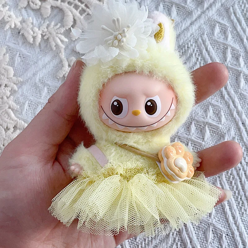 

Для 10 см комплекта одежды Labubu, мини-балетная юбка, наряд, новинка 4.0 Labubu, одежда, юбка, кошачий коготь, заколка для волос, сумка, аксессуары для кукол