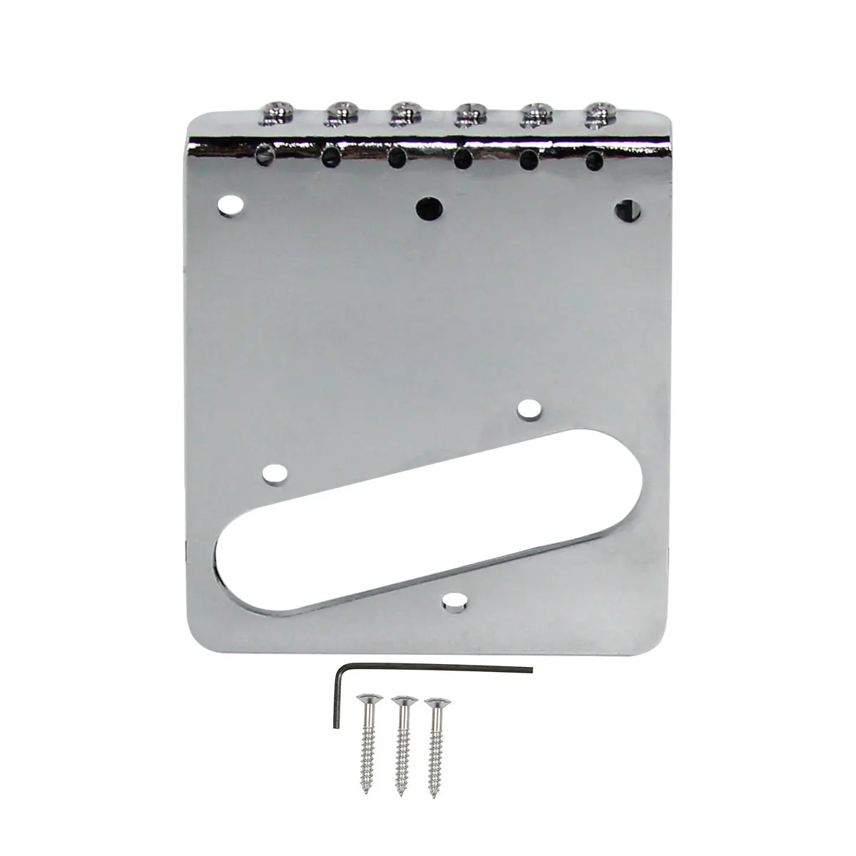 FLEOR Fixed Bridge 6-Saddles Guitar Bridge Top Load Chrome for TL Guitar Parts