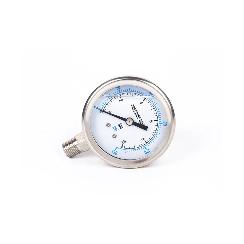 PT1/4 High Temperature Pressure Meter 304 Stainless Steel Pressure Gauge 10bar 25bar